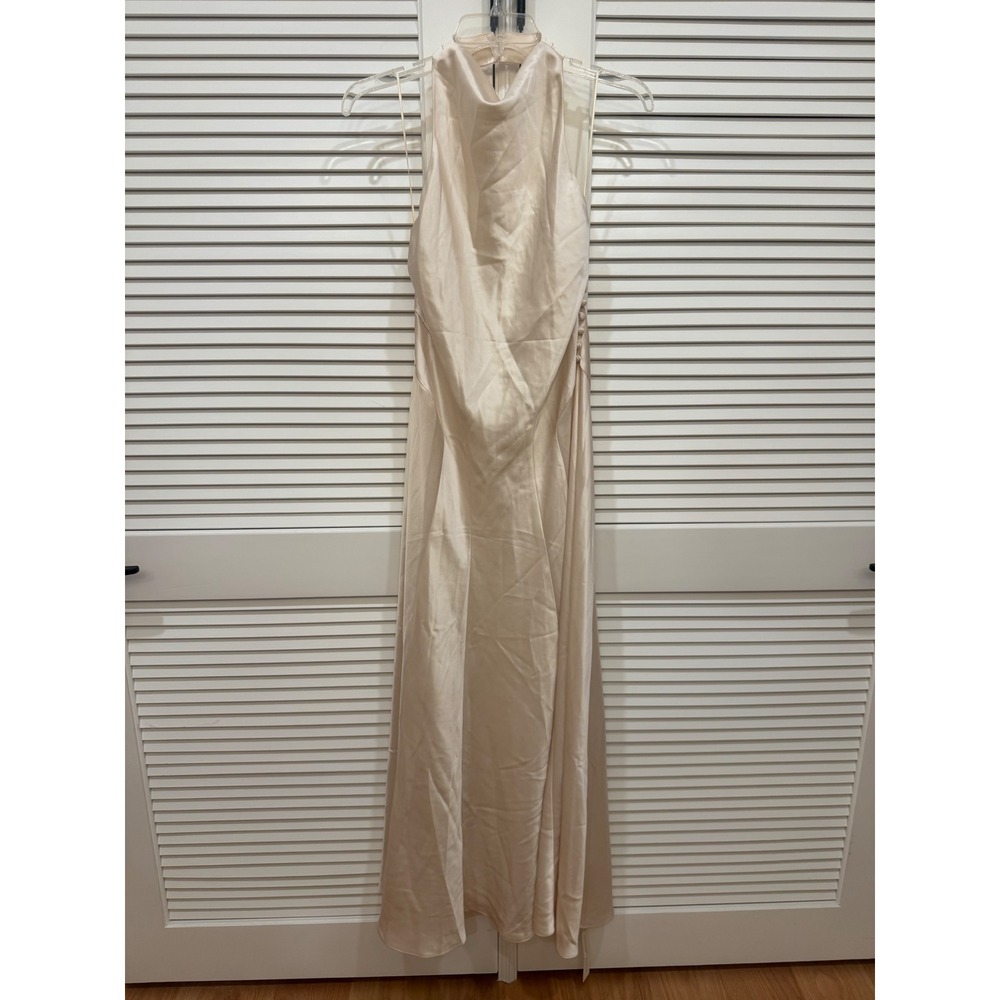 Reformation Roy Satin Maxi Dress Ivory Brand New - Picture 11 of 13